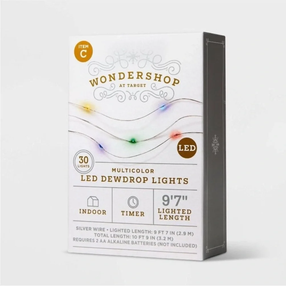 Wondershop 30ct Battery Operated LED Dewdrop Fairy String Lights Multicolored